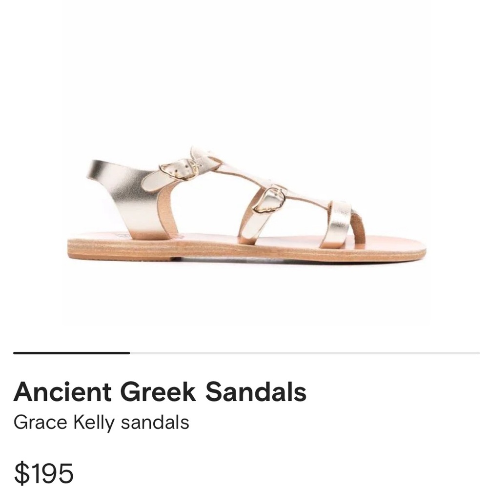 ANCIENT GREEK - Grace Kelly Sandals, Gold, Size 39. Never worn